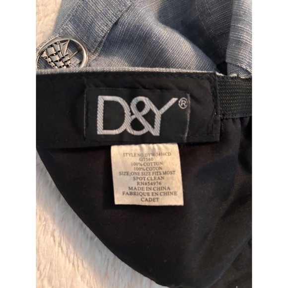 D&Y Cap One Size Fits Most Blue Cadet Military Button Detail Denim Look Casual - Picture 7 of 7